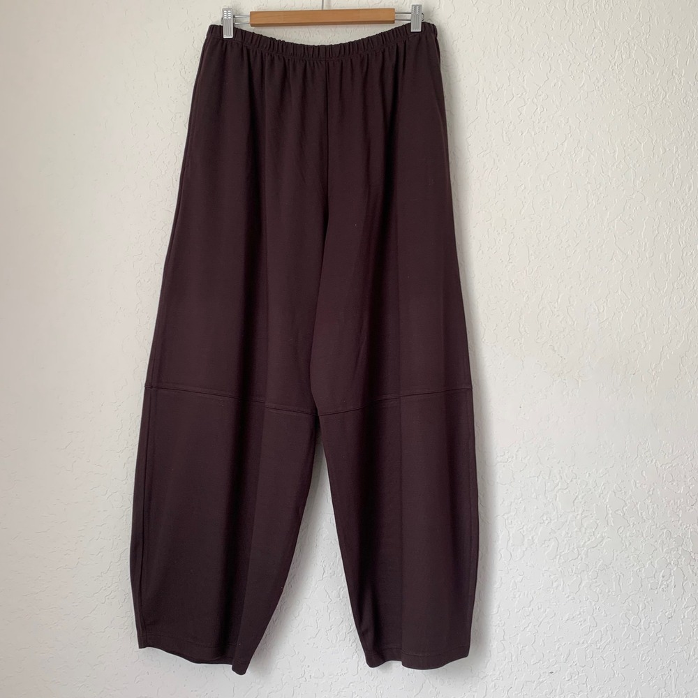 Bryn Walker Oliver Pant Women L Brown Lantern Barrel Modal Lagenlook  Luxury